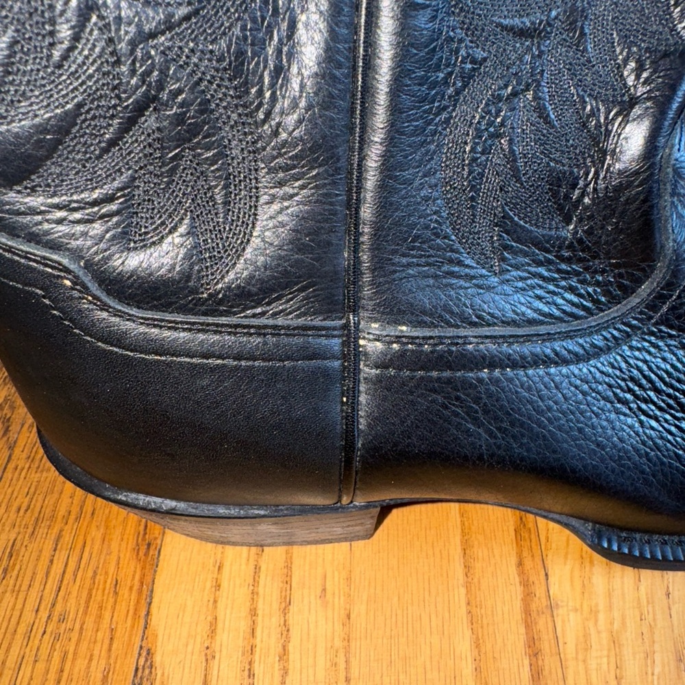 Ariat Heritage R Toe Western Boots Men's Sz 10.5D Deertan Black Leather 10002218 - Picture 3 of 11